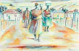 Gerard Sekoto, Township Scene with Figures