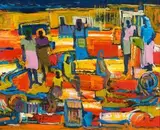 Lotsani Ruins, Limpopo by Walter Battiss, oil on canvas, sold Nov 2012