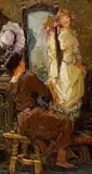 Playing Dress Up by Adriaan Boshoff, oil on canvas laid down on board, sold Nov 2012