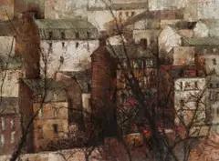 Michel de Gallard, Extensive Cityscape, oil on canvas