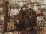 Michel de Gallard, Extensive Cityscape, oil on canvas
