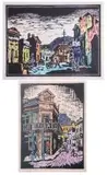 Gregoire Boonzaier, Corner Shop with Table Mountain, District Six; Street Scene, Malay Quarter