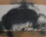 Antoni Tàpies, Abstract Mustard on Black