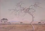 A Landscape with Trees and Snow Covered Mountains in the Distance by Erich Mayer, oil on canvas, offered Nov 2011
