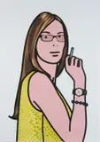 Ruth Smoking 2 by Julian Opie, 2006, silkscreen in colour, sold Nov 2011