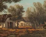 Tinus de Jongh, A Cape Cottage Amongst Trees