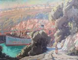Sydney Carter, An African Harbour, oil on board