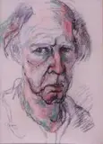 A Self Portrait by Gregoire Boonzaier, charcoal and pastel, sold Nov 2011