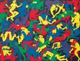 Last Orgy by Walter Battiss, silkscreen in colour, sold Nov 2011