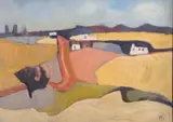 Piet Kannemeyer, Houses in the Overberg, oil on board