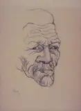 Gregoire Boonzaier, Portrait of a Gardener, charcoal