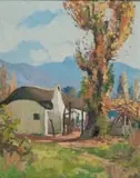 Piet van Heerden, Figures Outside a Cottage