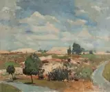 A View of Mine Dumps by Terence McCaw, oil on canvas, sold Nov 2011