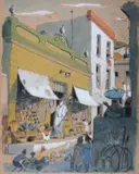 Leng Dixon, Shop Keeper, Malay Quarter, pen and ink and watercolour with heightening