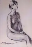 Irmin Henkel, A Seated Nude, charcoal