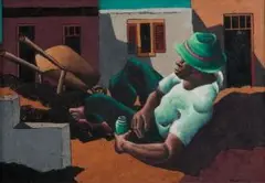 Taking a Break by Diederick During, oil on board, sold Nov 2011