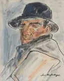 Iris Ampenberger, A Portrait of Stefan, pastel and watercolour
