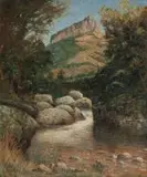 Cathcart William Methven, Plowman's Kop, Natal National Park, Drakensberg, oil on canvas