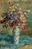 Gregoire Boonzaier, A Still Life of Flowers in a Chinese Vase