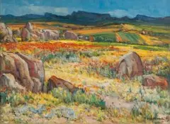Hugo Naude, Namaqualand in Spring, oil on canvas