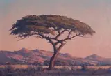 Seringboom Bosveld by Jacobus Hendrik Pierneef, oil on board, sold Nov 2011