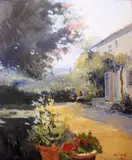 André François van Vuuren, A Villa in Provence, oil on canvas