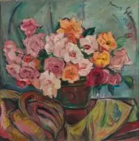 Irma Stern, A Still Life with Roses, oil on canvas