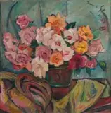 Irma Stern, A Still Life with Roses, oil on canvas