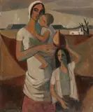 Maurice van Essche, A Mother with Children in a Landscape