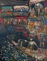 Nhlanhla Xaba, Endangered Pools, oil on canvas
