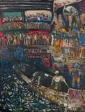 Nhlanhla Xaba, Endangered Pools, oil on canvas