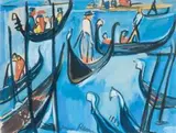 Irma Stern, Gondolas, gouache on paper