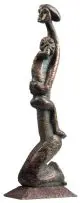 Lucas Sithole, Mother and Child (LS 6902), wood with green oxide patina