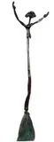 Lucas Sithole, A Standing Woman with Arms Outstretched (LS 9005), hardwood on a liquid steel base