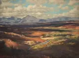 Edward Roworth, Riviersonderend from Viljoen's Pass, Elgin, oil on board