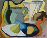 Bettie Cilliers-Barnard, A Still Life with Jug, Fruit and Glasses