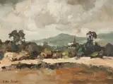 Alexander Rose-Innes, A Landscape with a Church Spire