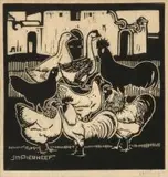 Hoenderhok, Meerlust (Nilant 3) by Jacobus Hendrik Pierneef, woodcut, sold Sep 2011