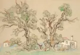 Gregoire Boonzaier, Houses Under Trees