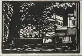 A House Beneath a Shady Tree by Jacobus Hendrik Pierneef, linocut, sold Sep 2011