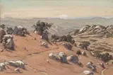 Landscape with Rocks by Erich Mayer, watercolour with heightening, sold Sep 2011