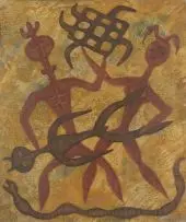 John Dronsfield, Improvisation on an African Theme: No 1, oil on paper