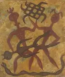 John Dronsfield, Improvisation on an African Theme: No 1, oil on paper