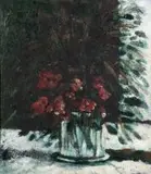 Robert Hodgins, Flowers in a Vase, oil on board
