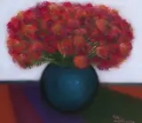 Pieter van der Westhuizen, Red Roses in a Blue Vase