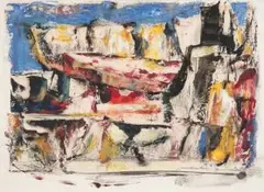 Rock Study, Llandudno by Erik Laubscher, monoprint and acrylic on paper, offered Sep 2011