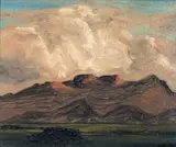 Naby Rustenburg by Jacobus Hendrik Pierneef, oil on board, sold Sep 2011