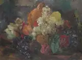 Cecil Higgs, Still Life with Fruit and Vegetables, oil on canvas