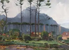 Pieter Wenning, From Grove Road, Claremont, with Devil's Peak, oil on canvas