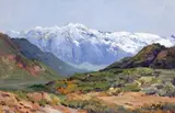 Hugo Naude, Landscape with Snow-capped Mountains